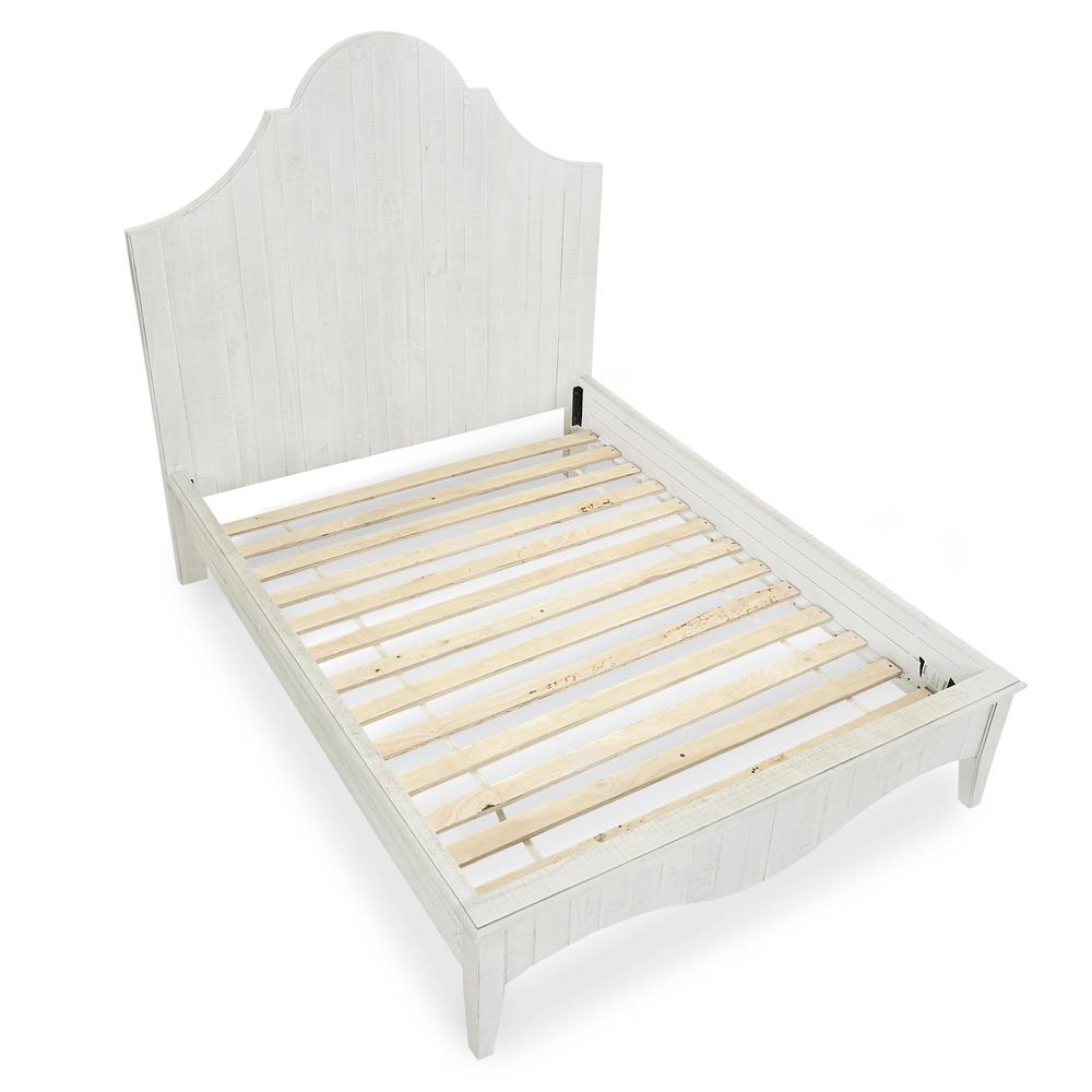 Ella Solid Wood Scroll Bed in White Wash. Picture 5