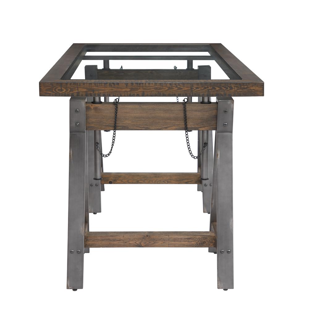 Medici Adjustable Desk in Charcoal Brown. Picture 6