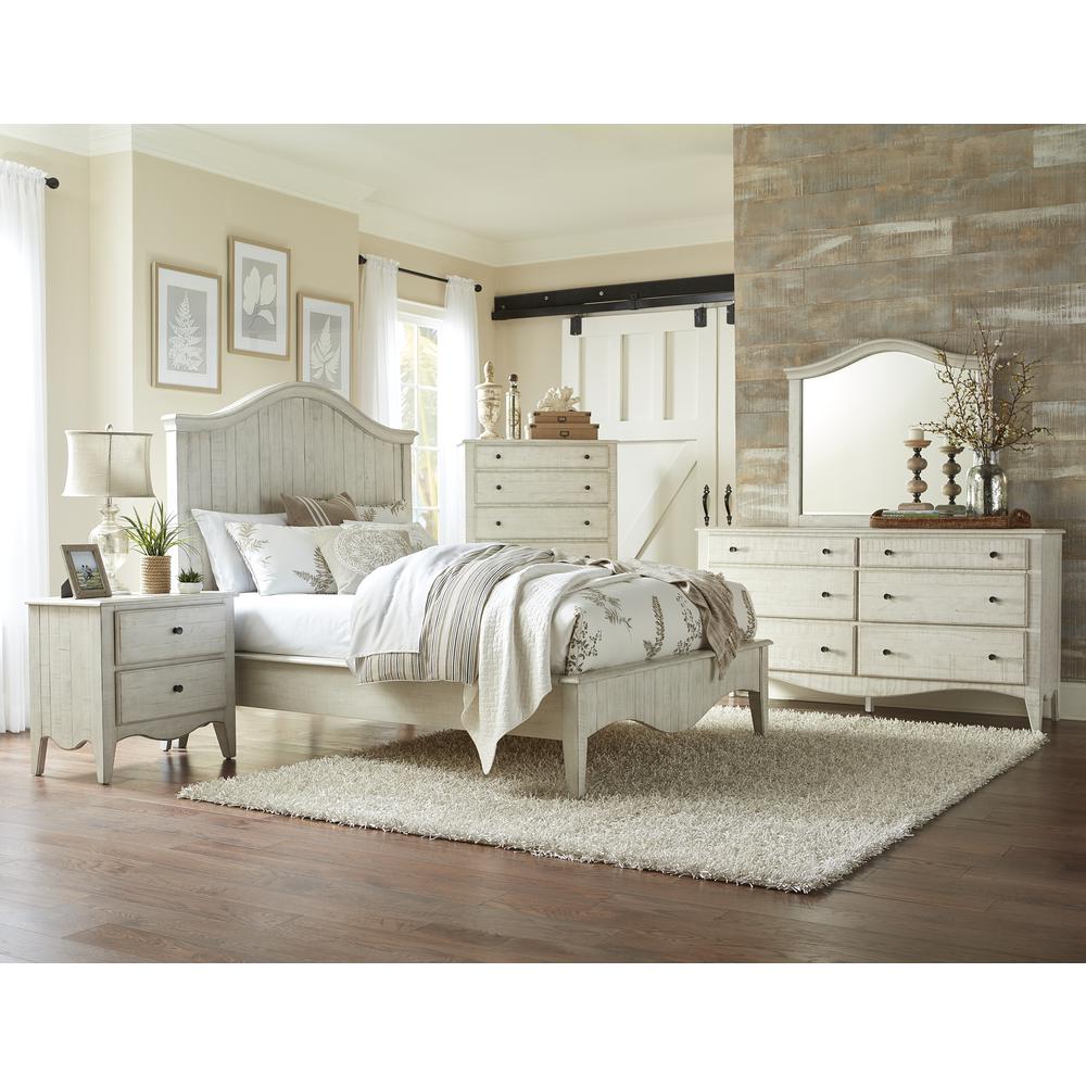 Ella Solid Wood Five Drawer Chest in White Wash (2024). Picture 2