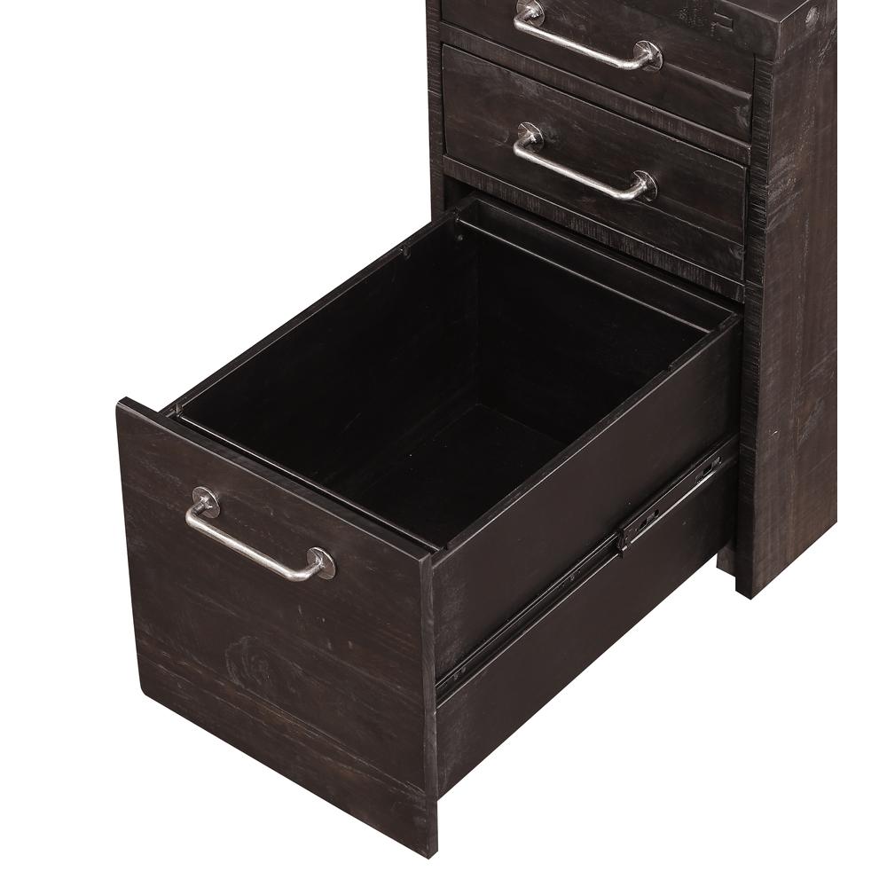 Yosemite Solid Wood Rollling File Cabinet in Cafe. Picture 7