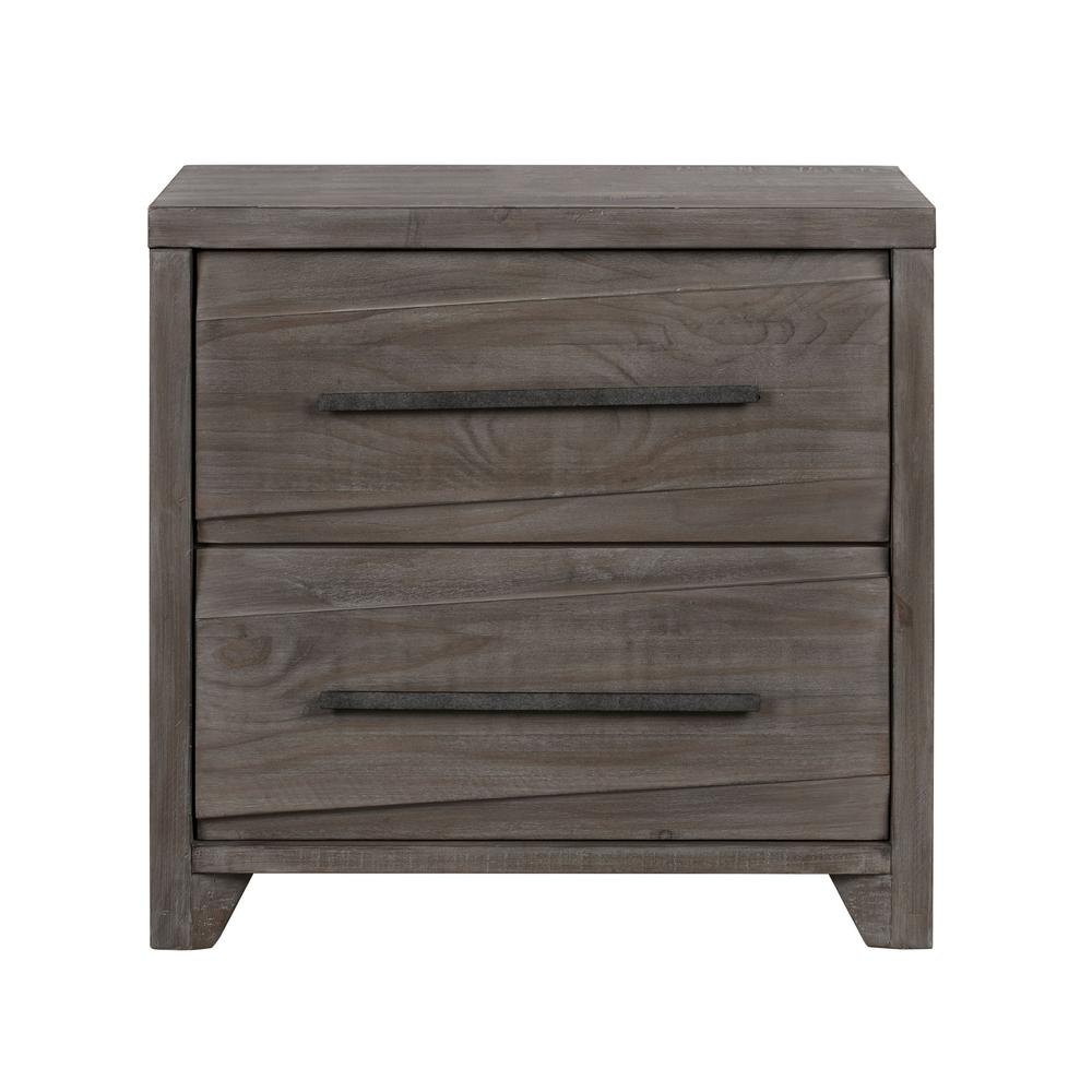 Hearst Solid Wood Two Drawer Nighstand in Sahara Tan. Picture 4