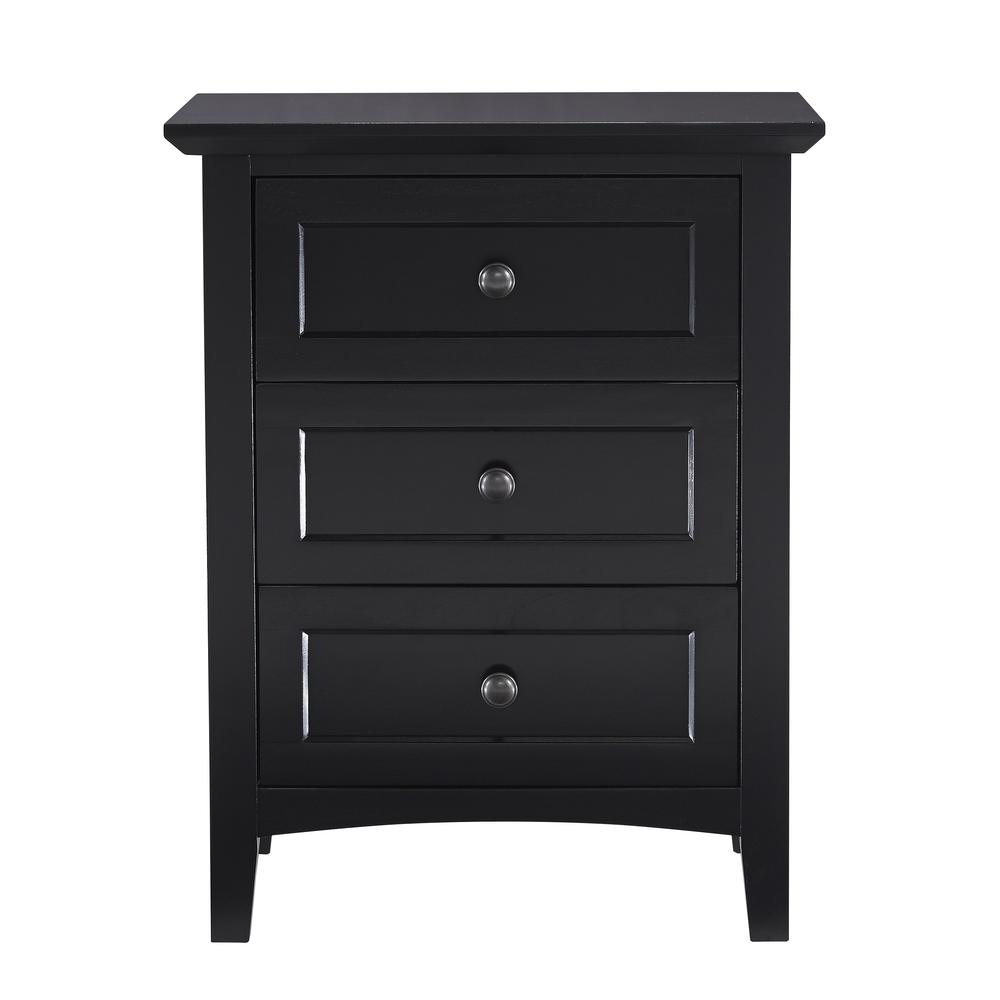 Paragon Three-Drawer Nightstand in Black. Picture 4