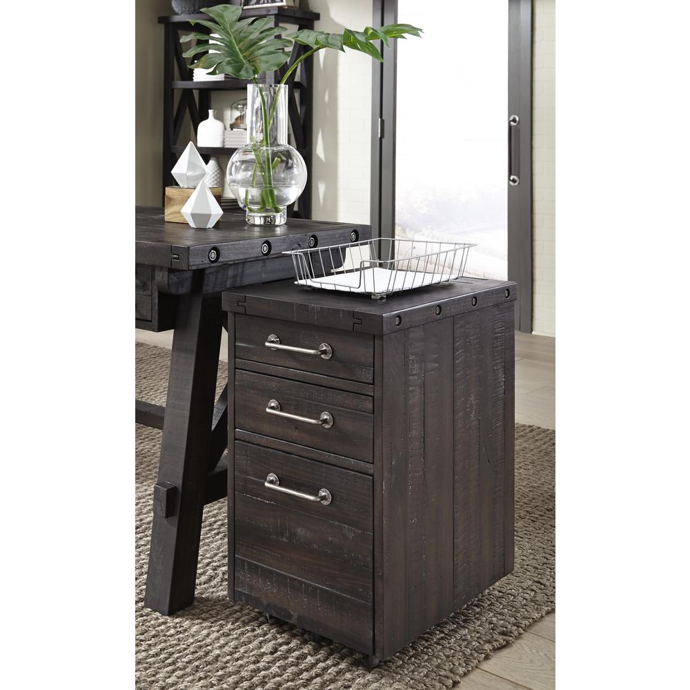 Yosemite Solid Wood Rollling File Cabinet in Cafe. Picture 1
