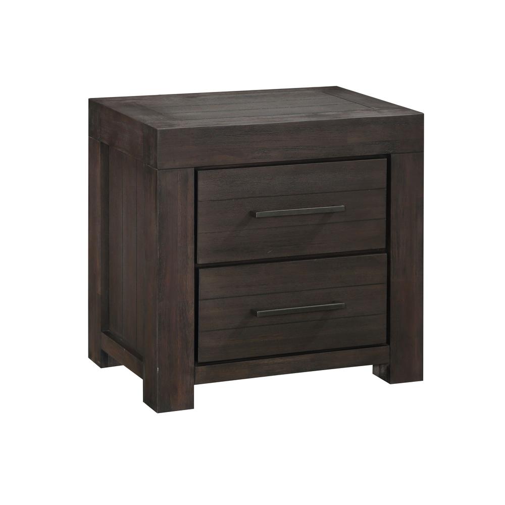 Heath Two Drawer Nightstand in Basalt Grey. Picture 2