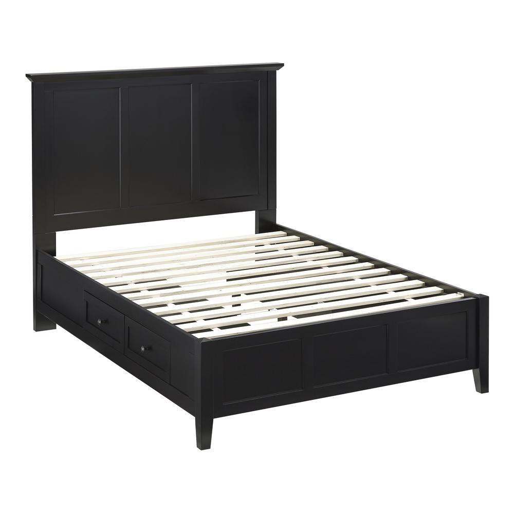 Paragon Four Drawer Wood Storage Bed in Black. Picture 8