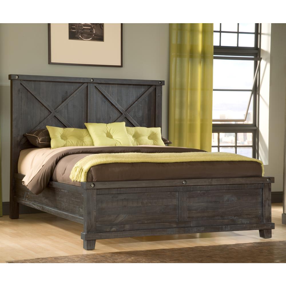 Yosemite Solid Wood Panel Bed in Cafe. Picture 1