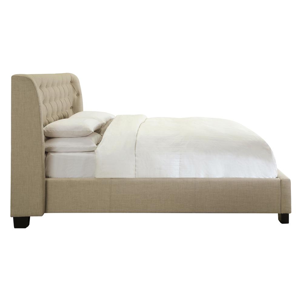Levi Tufted Footboard Storage Bed in Toast Linen. Picture 9
