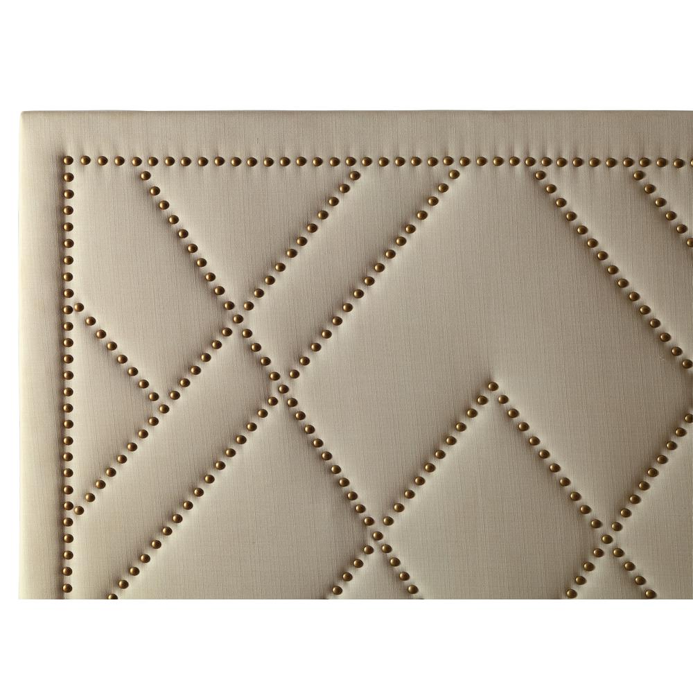 Vienne Nailhead Patterned Upholstered Headboard in Powder. Picture 3