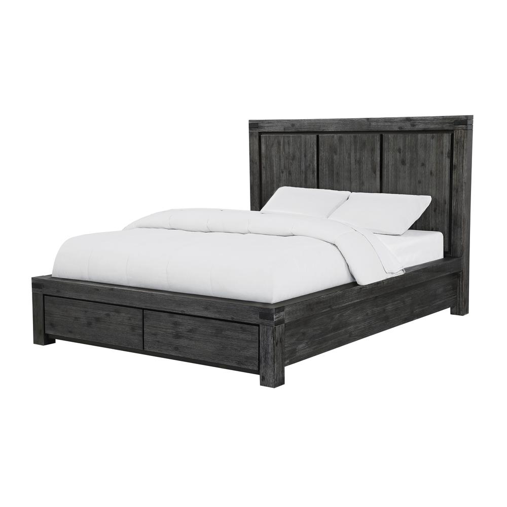 Meadow Solid Wood Footboard Storage Bed in Graphite. Picture 3