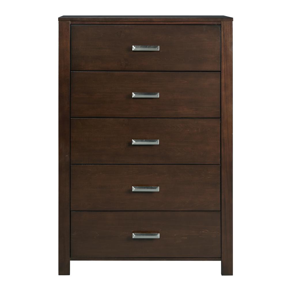 Riva Five Drawer Chest in Chocolate Brown (2024). Picture 4