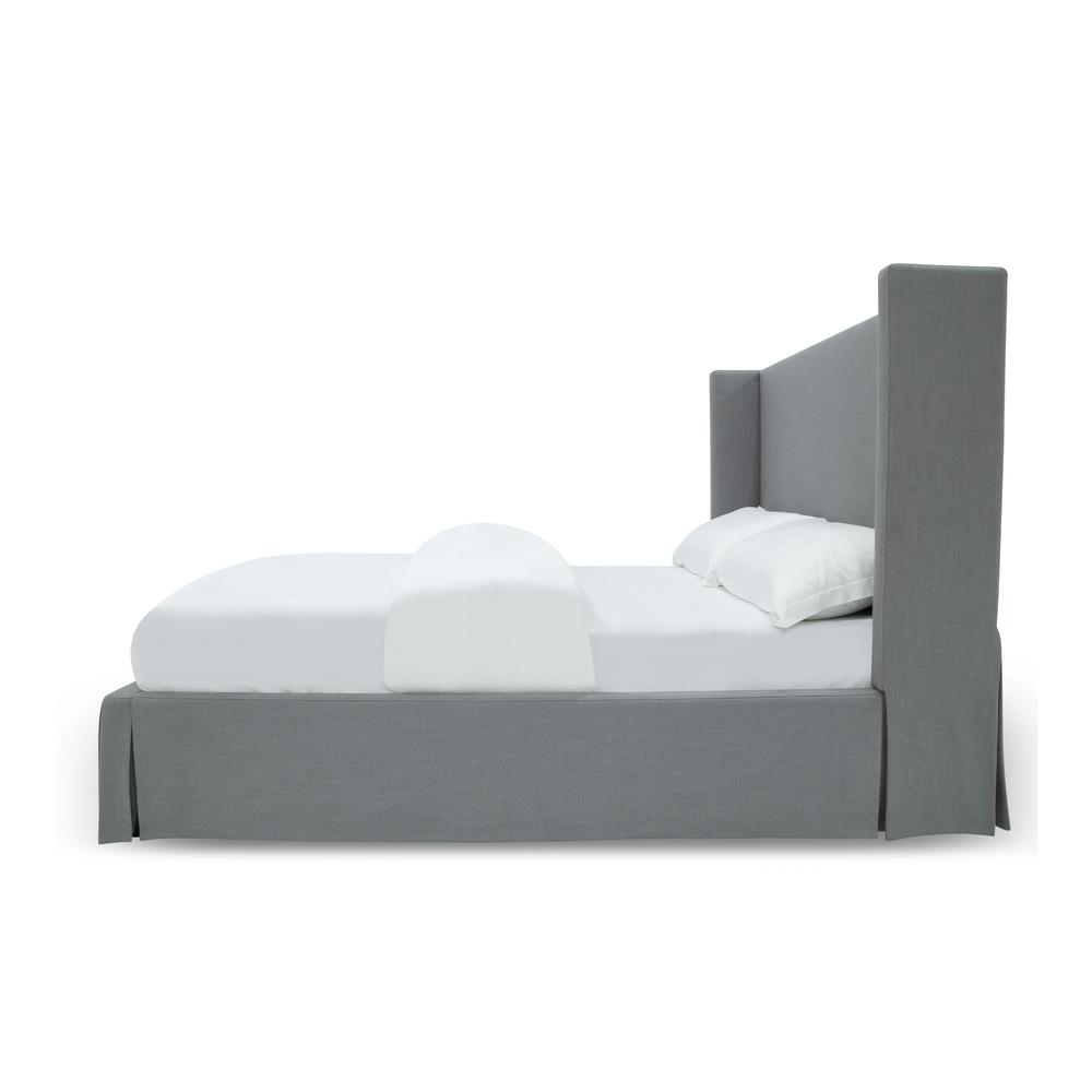 Cresta Upholstered Skirted Panel Bed in Fog. Picture 6
