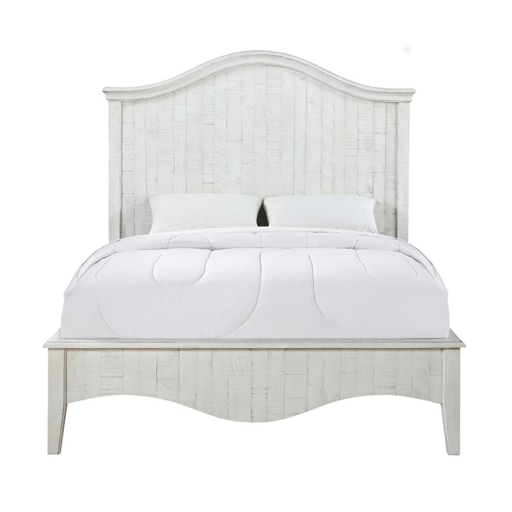 Ella Solid Wood Crown Bed in White Wash. Picture 6