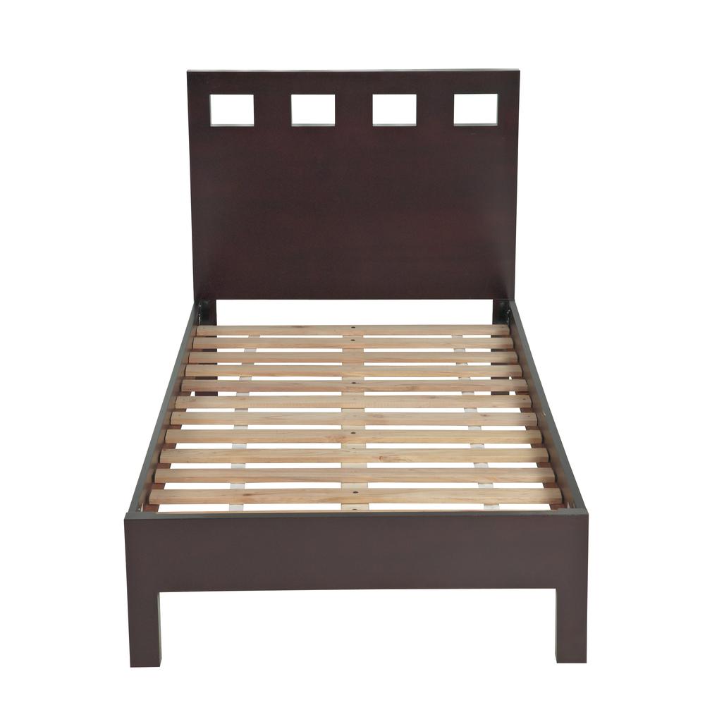Riva Wood Platform Bed in Espresso. Picture 9