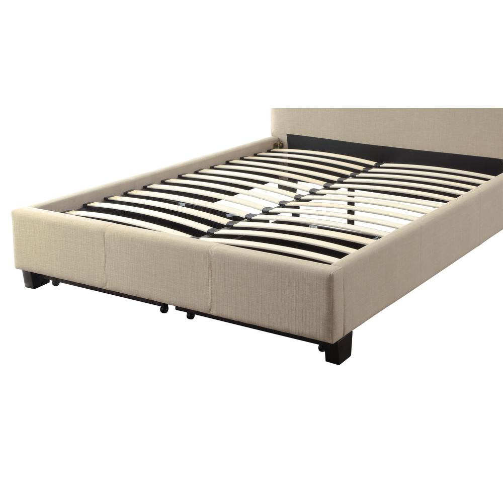 Levi Tufted Footboard Storage Bed in Toast Linen. Picture 10