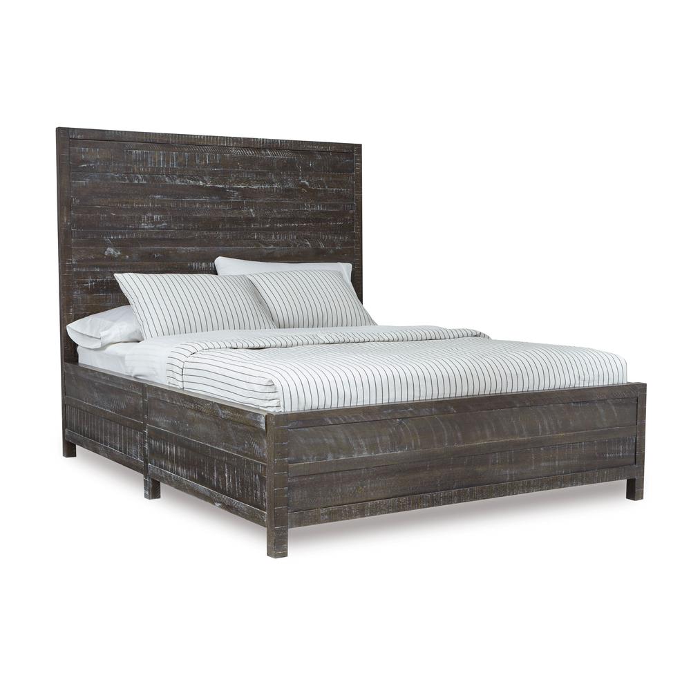 Townsend Solid Wood Low-Profile Bed in Gunmetal. Picture 4