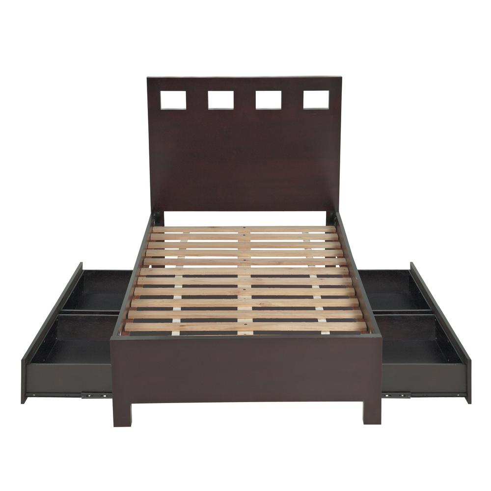 Riva Wood Storage Bed in Espresso. Picture 10