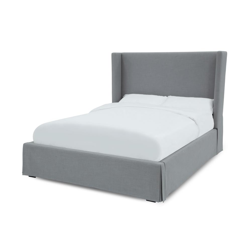Cresta Upholstered Skirted Panel Bed in Fog. Picture 4