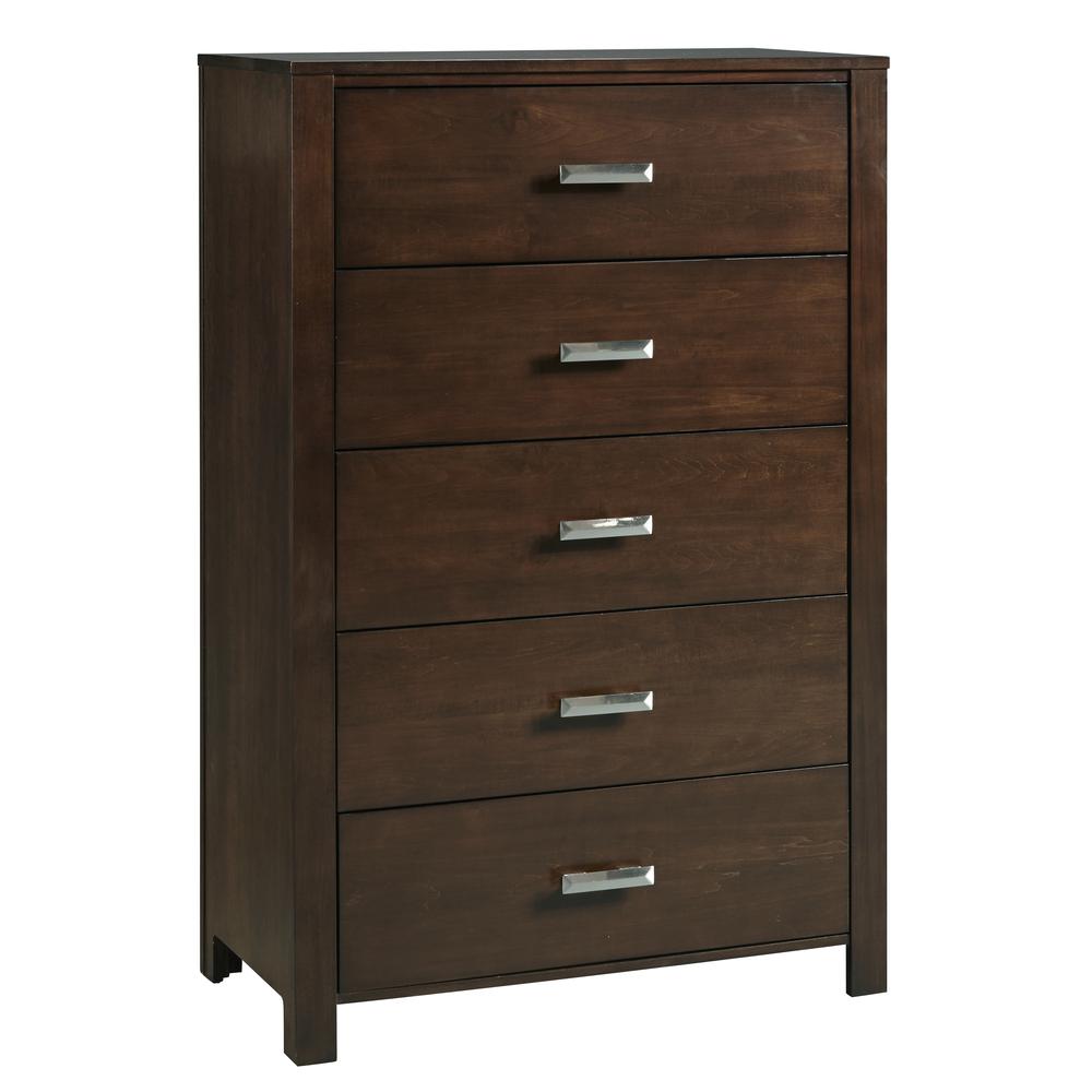 Riva Five Drawer Chest in Chocolate Brown (2024). Picture 5