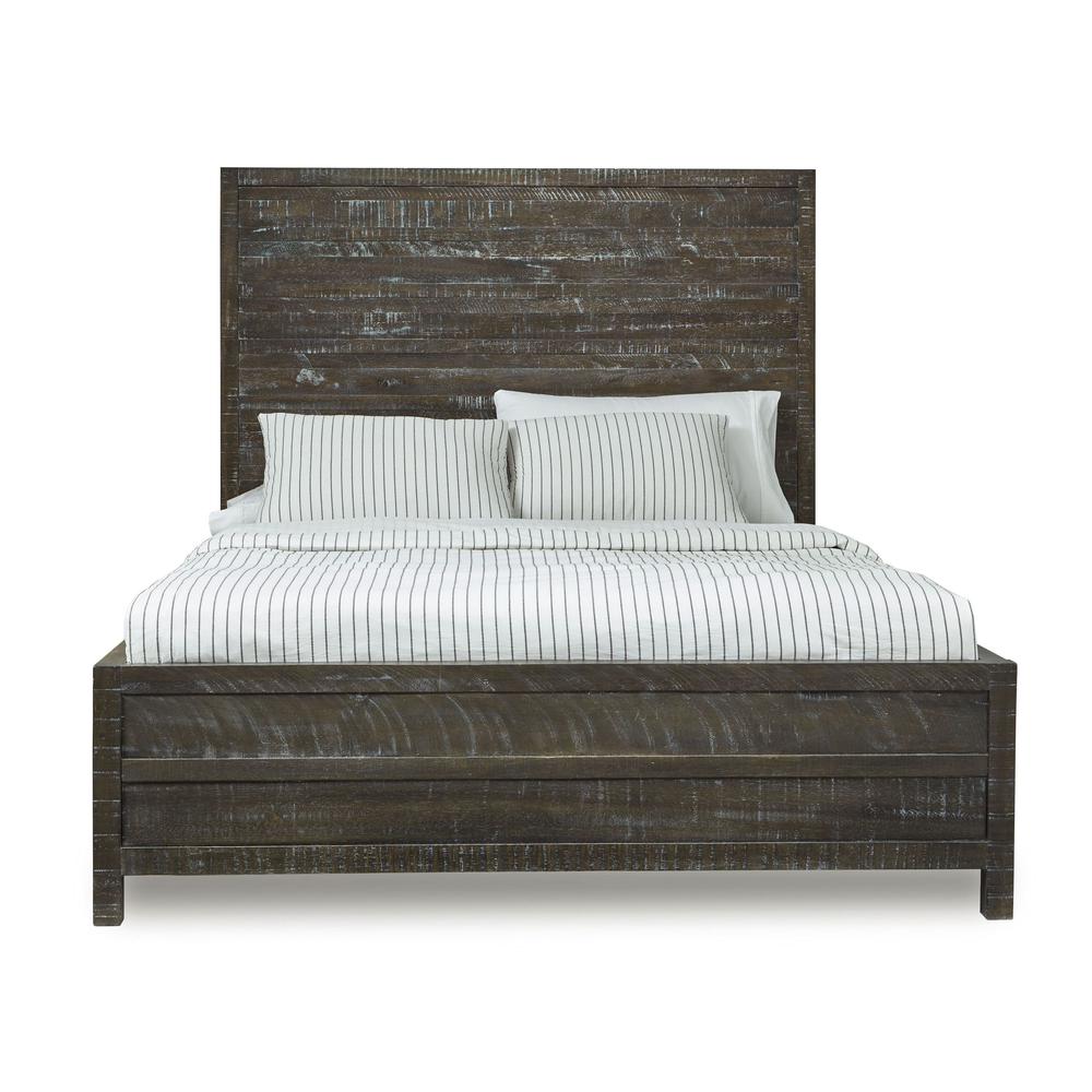 Townsend Solid Wood Low-Profile Bed in Gunmetal. Picture 5