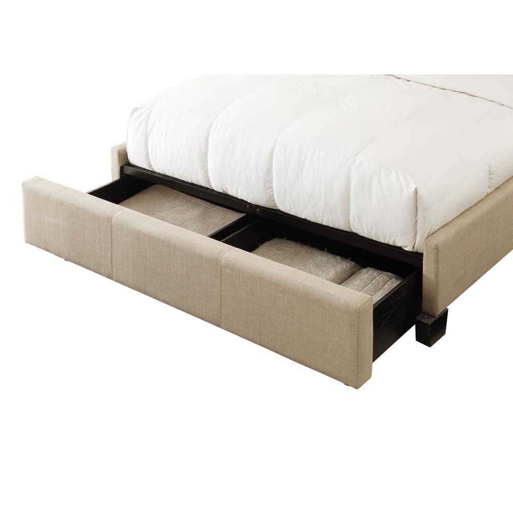 Levi Tufted Footboard Storage Bed in Toast Linen. Picture 8