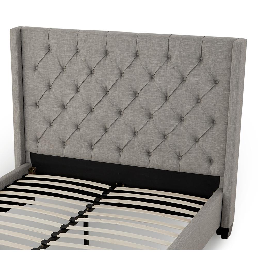 Verona Tufted Upholstered Headboard in Speckled Grey. Picture 4