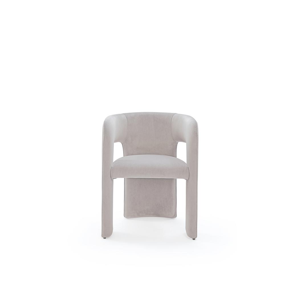 Winston Fully Upholstered Arm Chair in Ash Grey Velvet. Picture 2
