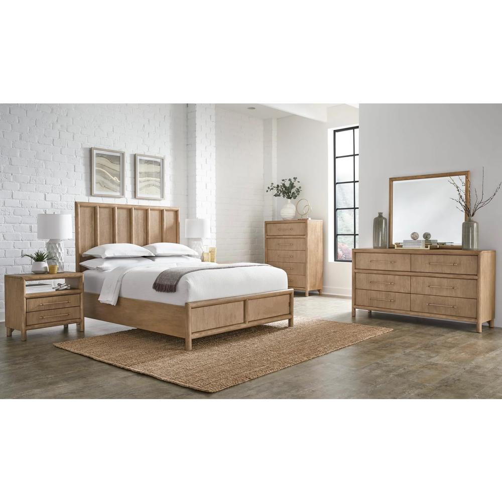 Dorsey Wooden Panel Bed in Granola. Picture 4