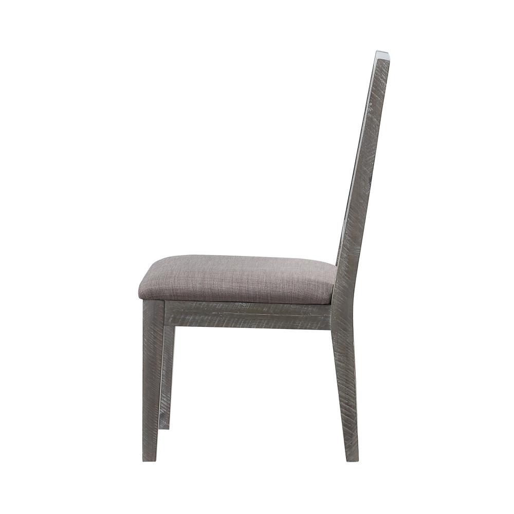 Herringbone Solid Wood Upholstered Dining Chair in Rustic Latte. Picture 4