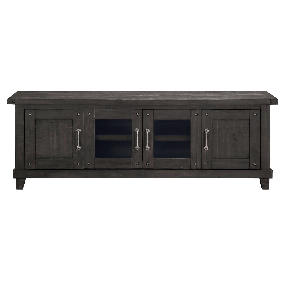 Yosemite Solid Wood Four Door Media Console in Cafe. Picture 4