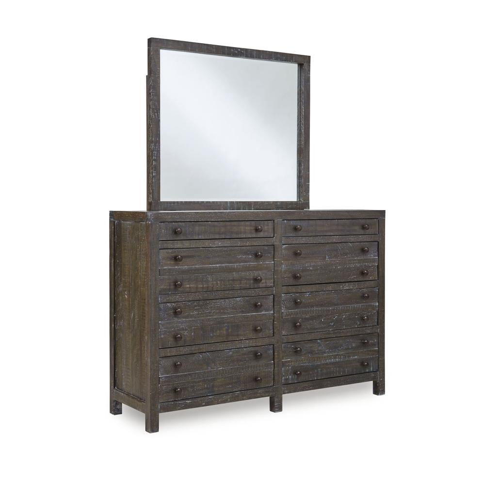 Townsend Solid Wood Eight Drawer Dresser in Gunmetal (2024). Picture 4