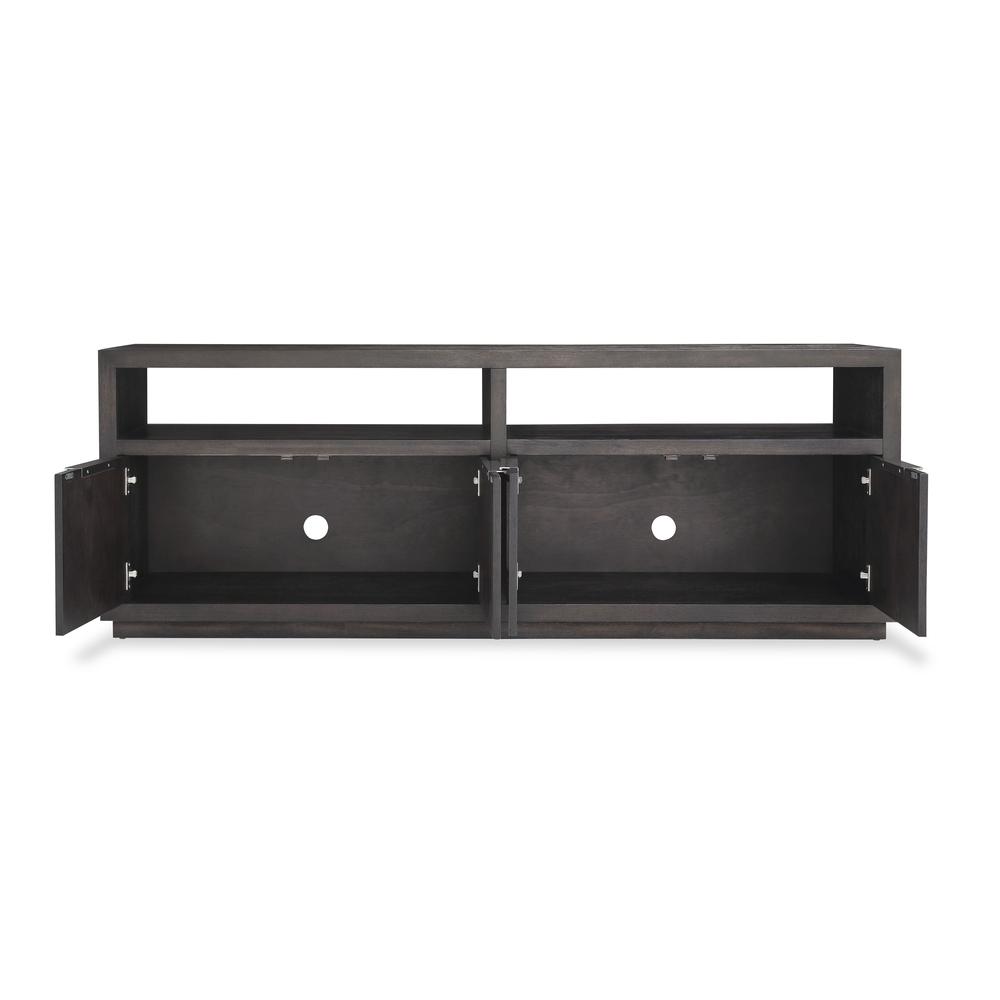 Oxford Solid Wood 74 inch Media Console in Basalt Grey. Picture 6
