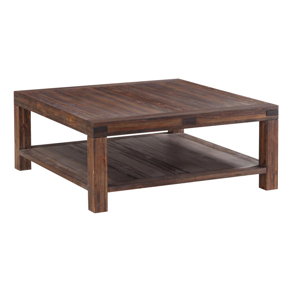 Meadow Solid Wood Square Coffee Table in Brick Brown. Picture 3