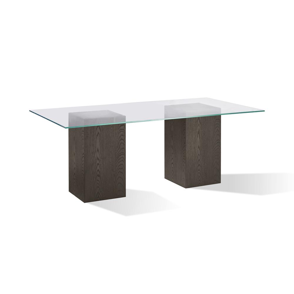 Modesto Rectangular Glass Table in French Roast. Picture 5