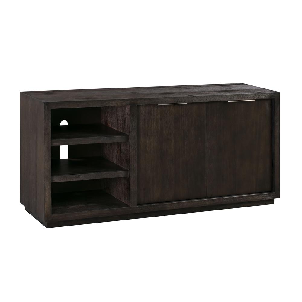 Oxford Solid Wood 64 inch Media Console in Basalt Grey. Picture 3