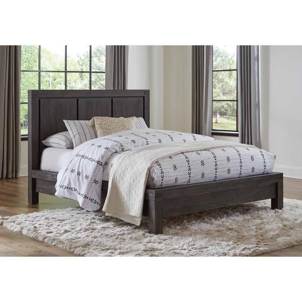 Meadow Solid Wood Platform Bed in Graphite. Picture 1