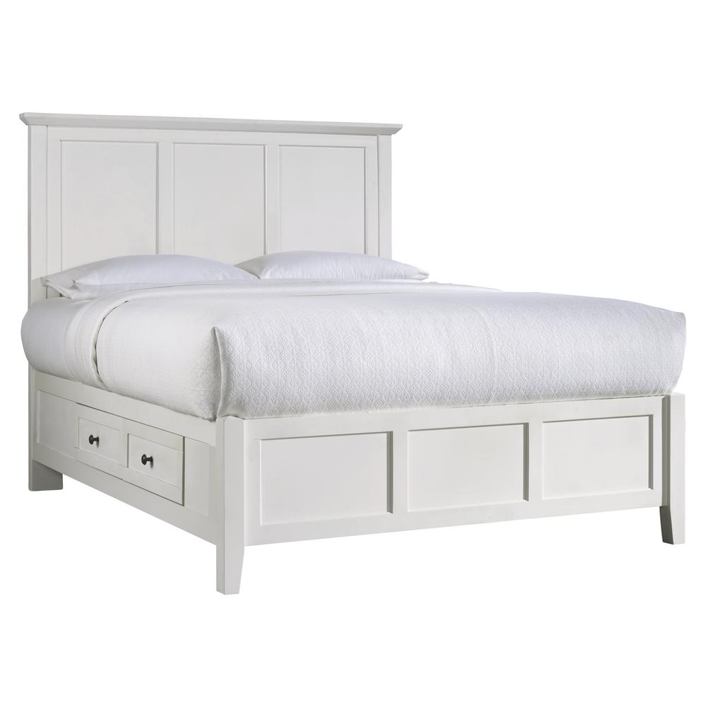 Paragon Four Drawer Wood Storage Bed in White. Picture 5