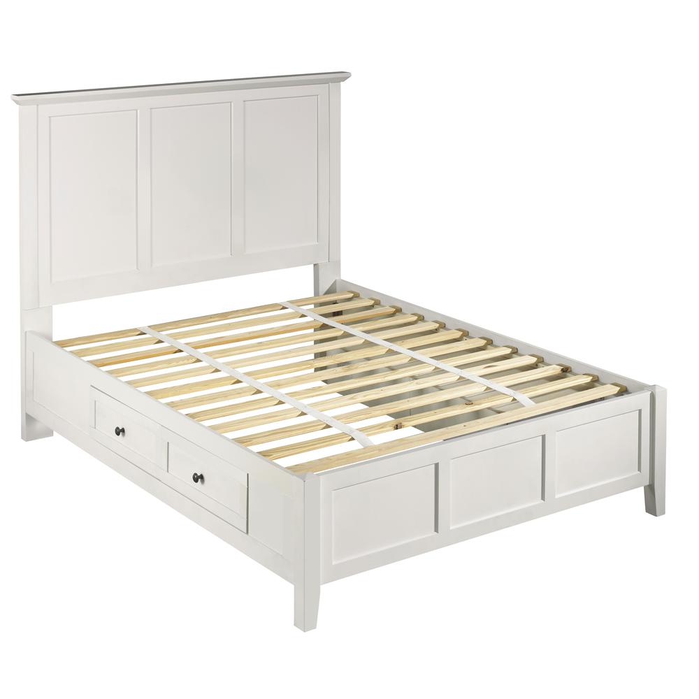 Paragon Four Drawer Wood Storage Bed in White. Picture 7