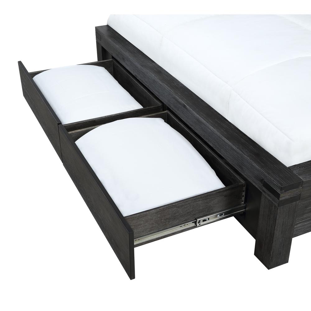 Meadow Solid Wood Footboard Storage Bed in Graphite. Picture 6