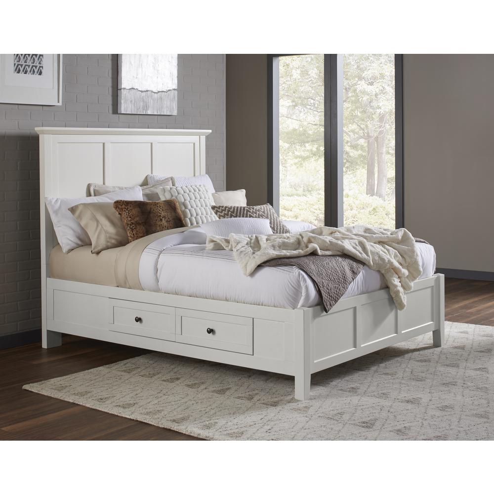 Paragon Four Drawer Wood Storage Bed in White. Picture 1