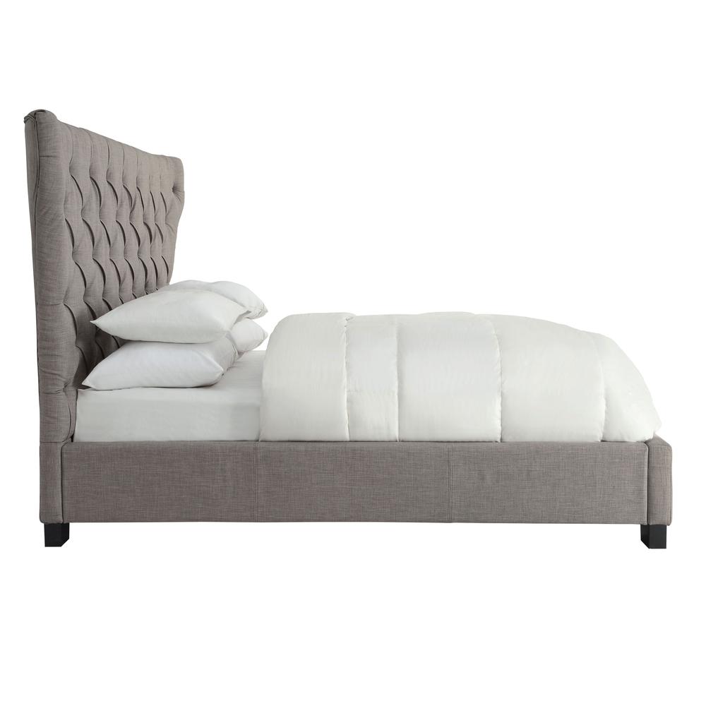 Melina Upholstered Footboard Storage Bed in Dolphin Linen. Picture 9