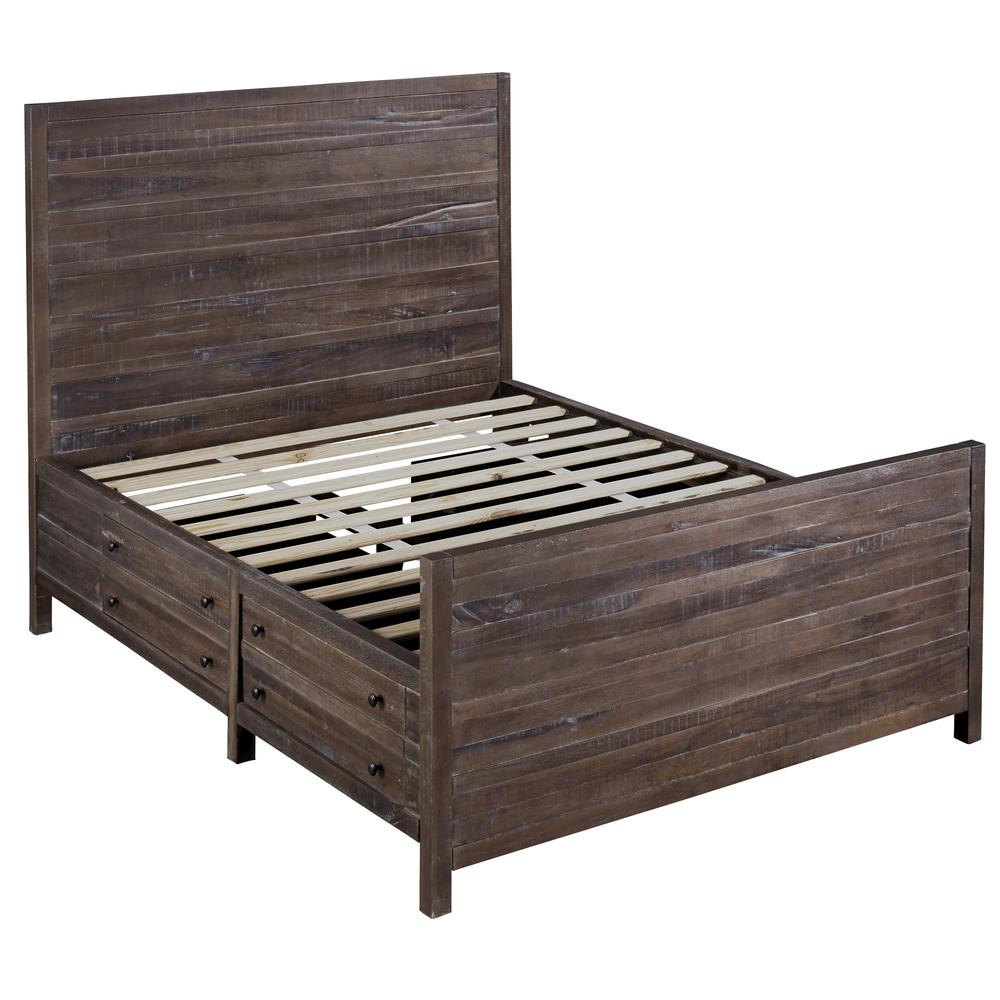 Townsend Solid Wood Storage Bed in Java. Picture 8
