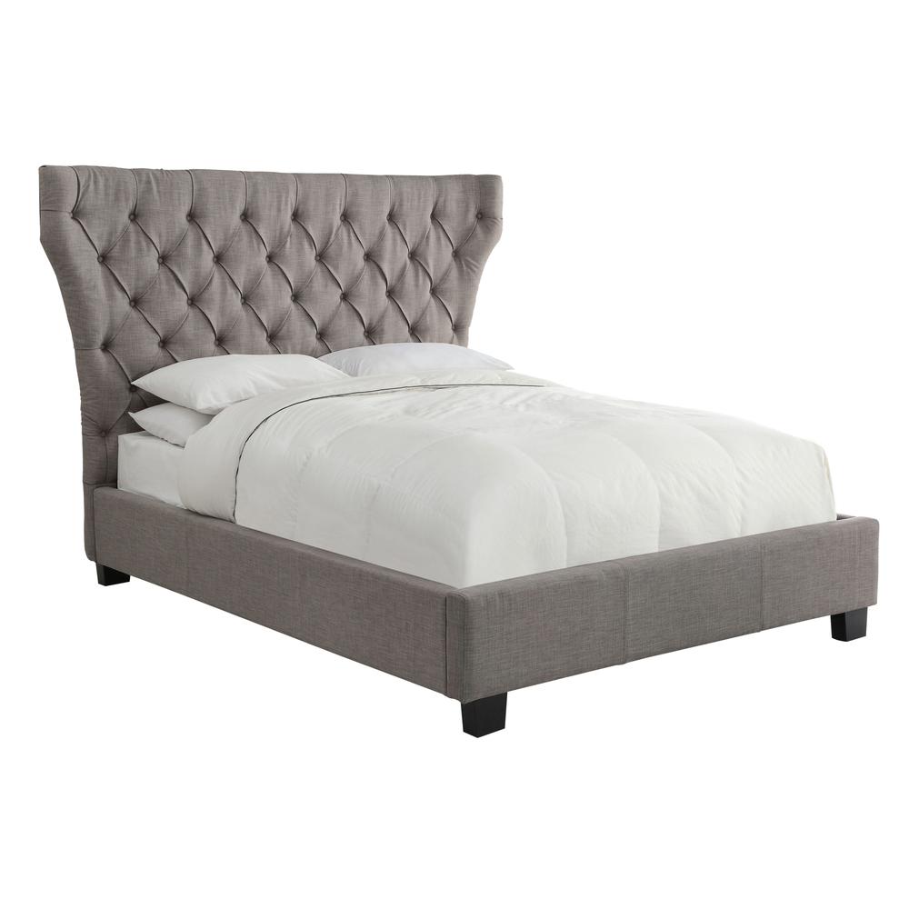 Melina Upholstered Footboard Storage Bed in Dolphin Linen. Picture 6