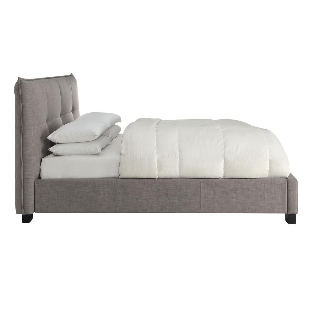 Adona Upholstered Platform Bed in Dolphin Linen. Picture 7