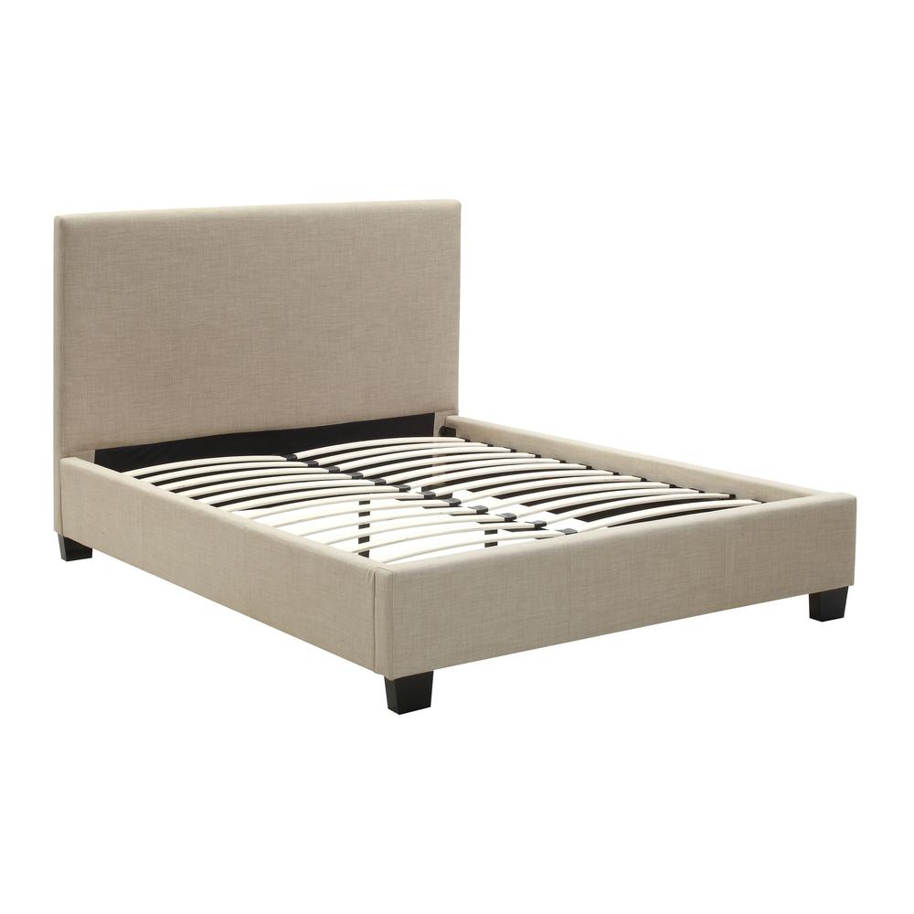 Saint Pierre Upholstered Platform Bed in Toast Linen. Picture 6