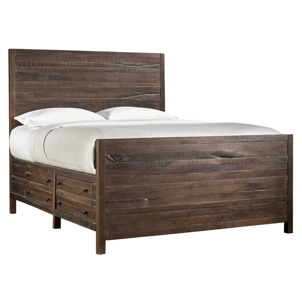 Townsend Solid Wood Storage Bed in Java. Picture 6