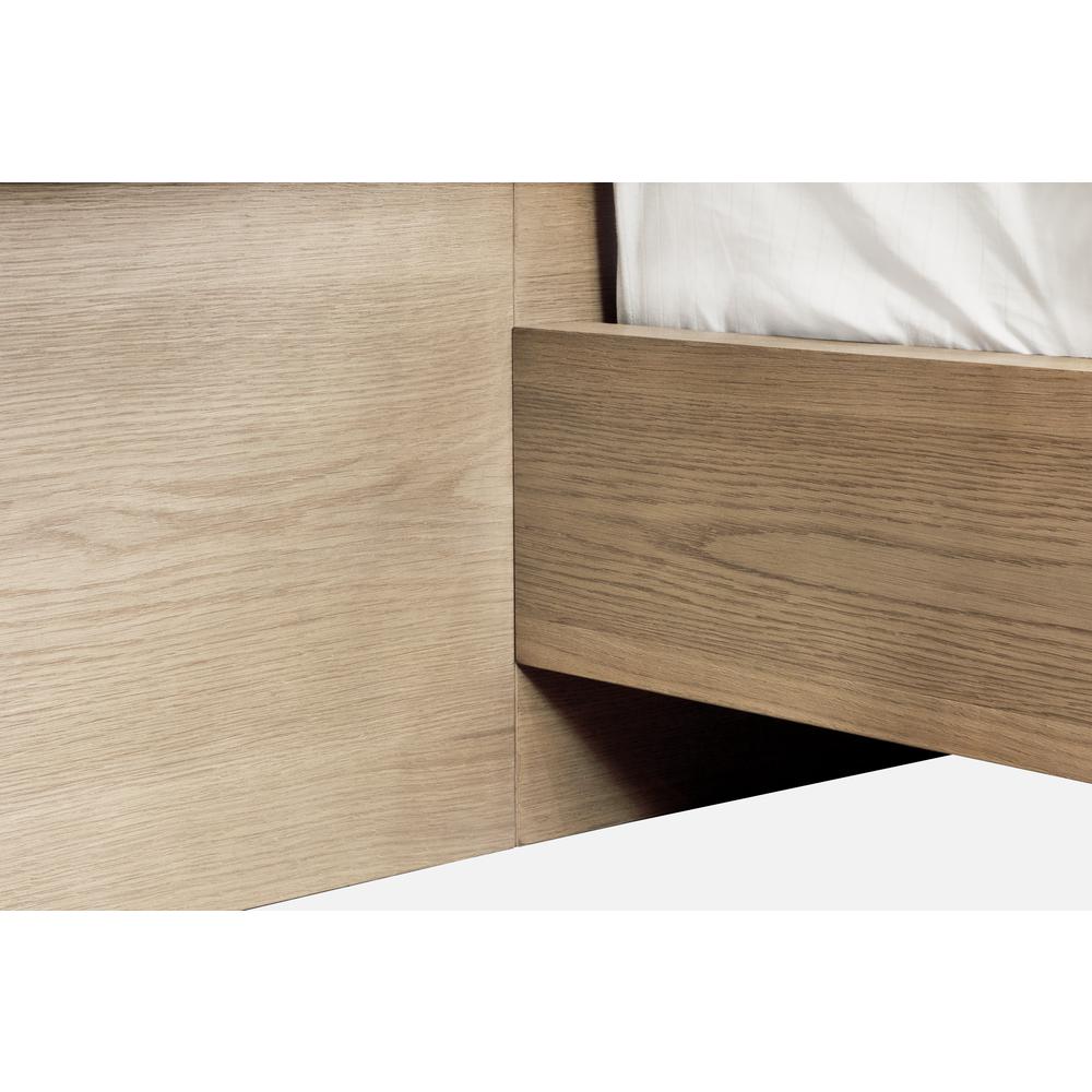 One Coastal Modern Live Edge Wall Bed with Floating Nightstands in Bisque. Picture 6