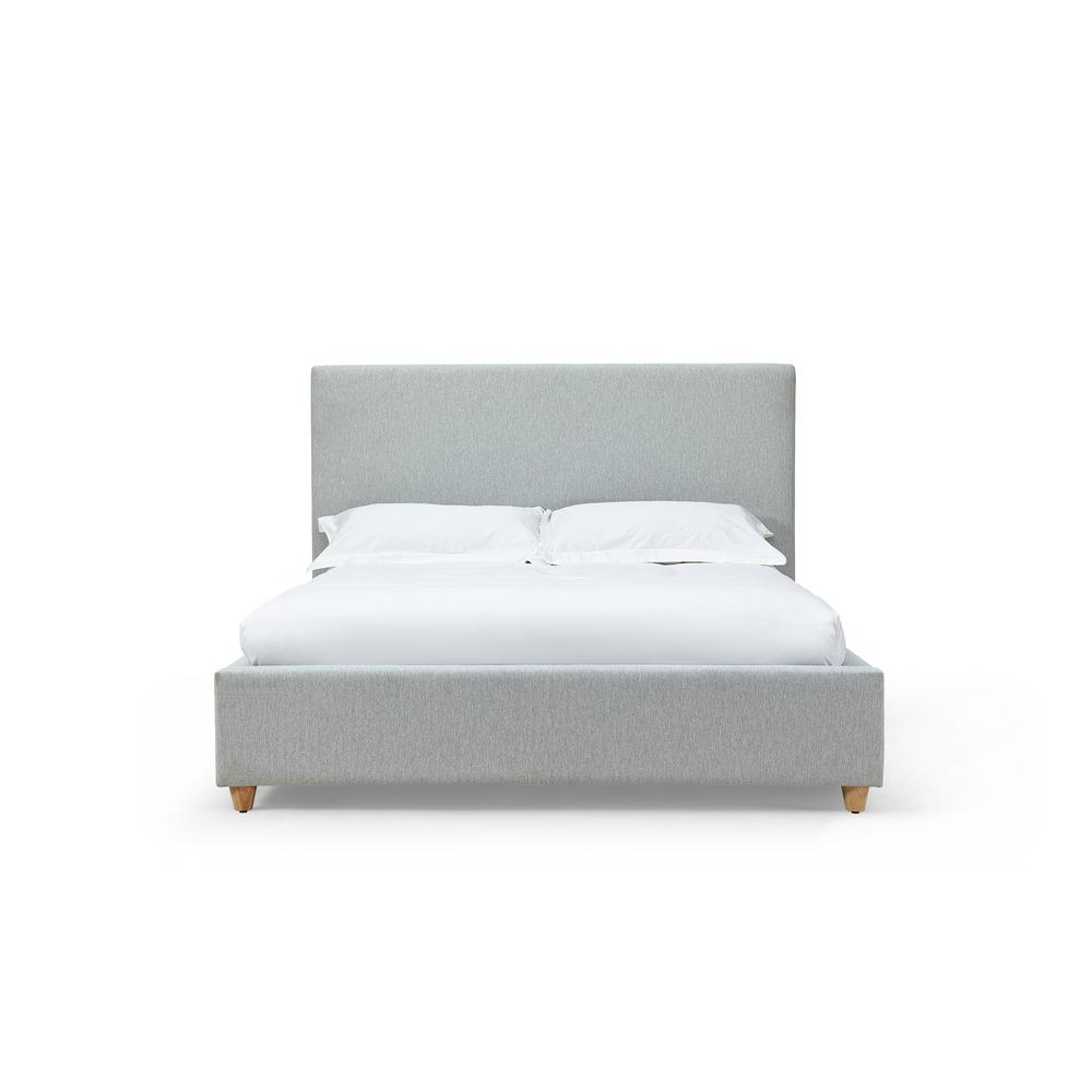 Olivia Upholstered Platform Bed in Linen. Picture 3