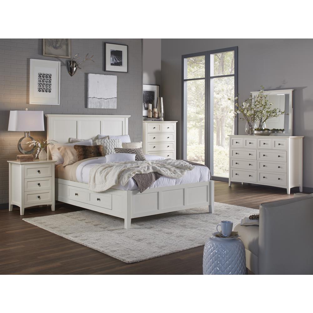Paragon Four Drawer Wood Storage Bed in White. Picture 2