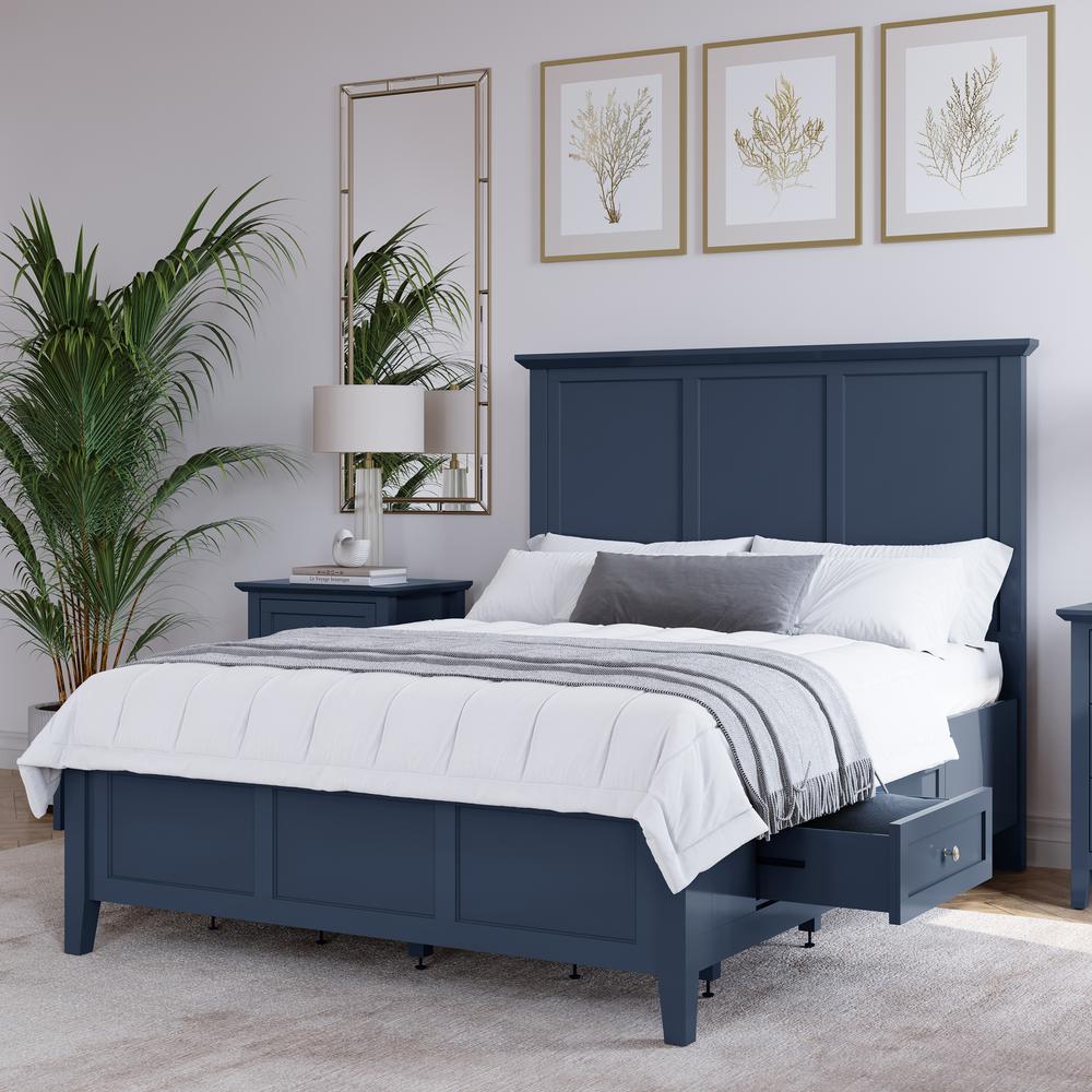 Grace Four Drawer Platform Storage Bed in Blueberry. Picture 1
