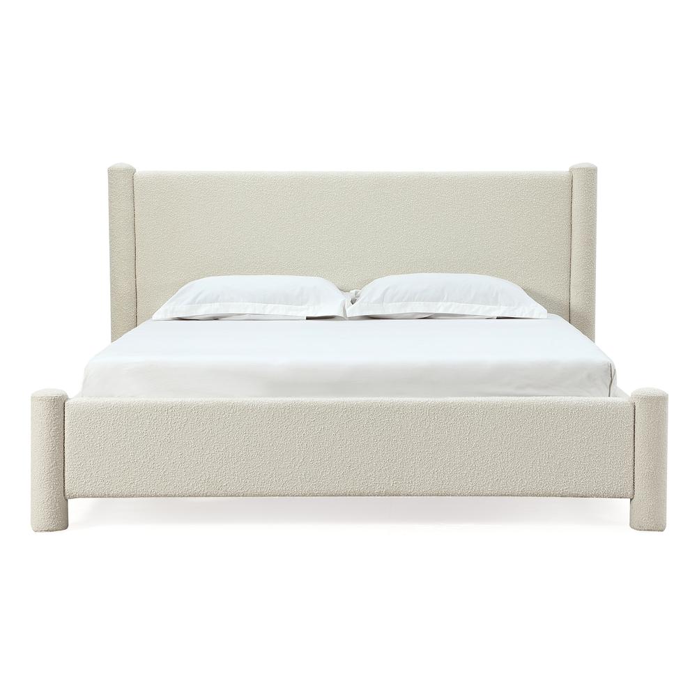 Burke Upholstered Platform Bed in Cottage Cheese Boucle. Picture 5